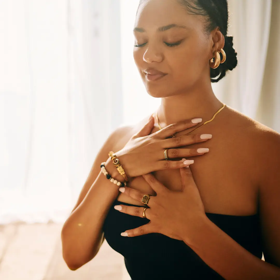 person practicing somatic breathwork