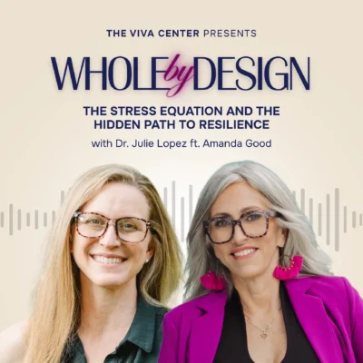 Podcast episode cover with Amanda Good & Dr. Julie Lopez. EP 22: The Stress Equation and the Hidden Path to Resilience
